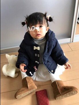 「もうすぐ1歳」｜AO❤︎さん（キッズ・70cm）の秋コーディネート