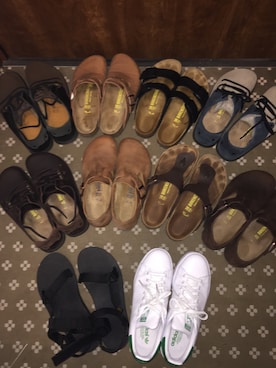 「BIRKENSTOCK（ビルケンシュトック）のアイテム（シューズ、ブラウン系）」を使った、Konoさん（レディース・166cm）の夏コーディネート