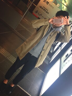 「JOURNAL STANDARD（ジャーナルスタンダード）のアイテム（トレンチコート）」を使った、Kota Matsushimaさん（メンズ・171cm）の春コーディネート