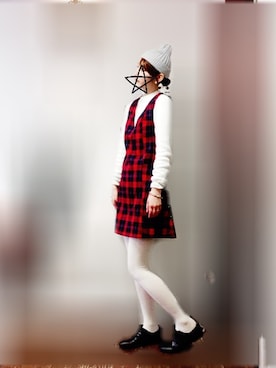 「タータンチェック」｜ま めさん（レディース・157cm）の春コーディネート