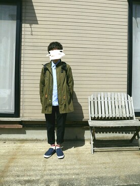 「marka（マーカ）のアイテム（モッズコート）」を使った、yamaさん（メンズ・164cm）の春コーディネート