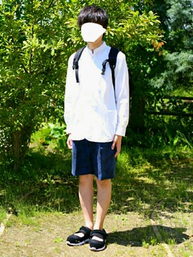 「C6（シーシックス）のアイテム（バッグ）」を使った、yamaさん（メンズ・164cm）の春コーディネート