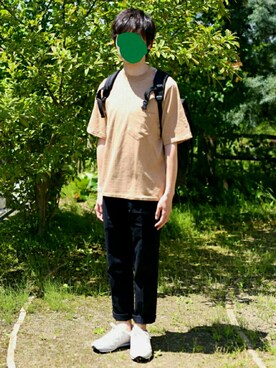 「C6（シーシックス）のアイテム（バッグ）」を使った、yamaさん（メンズ・164cm）の春コーディネート