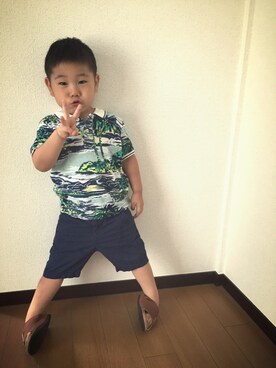 「パイル」｜「アイテム（その他）」を使った、MKRKさん（キッズ・90cm）の夏コーディネート