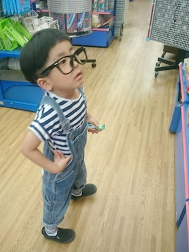 「ドルマンスリーブ」｜「アイテム（オールインワン・サロペット）」を使った、royさん（キッズ・100cm）の夏コーディネート