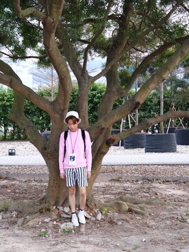 「A land（エーランド）のアイテム（スウェット）」を使った、Hin!さん（メンズ・168cm）の冬コーディネート