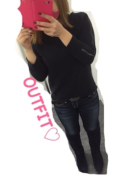 「Abercrombie&Fitch（アバークロンビーアンドフィッチ）のアイテム（スウェット）」を使った、hatsuさん（レディース・154cm）の秋コーディネート