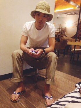 「nonnative（ノンネイティブ）のアイテム（サンダル）」を使った、JinwooParkさん（メンズ・174cm）の夏コーディネート