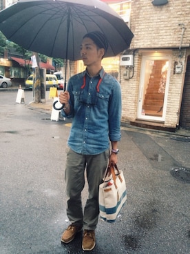「CHUMS（チャムス）のアイテム（アクセサリー）」を使った、JinwooParkさん（メンズ・174cm）の夏コーディネート