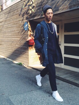 「uniform experiment」｜「アイテム（アクセサリー）」を使った、JinwooParkさん（メンズ・174cm）の秋コーディネート