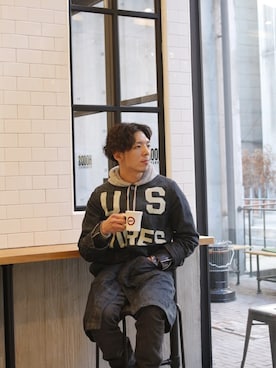 「wtaps」｜「アイテム（その他アウター）」を使った、JinwooParkさん（メンズ・174cm）の冬コーディネート