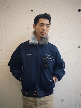 「WTAPS（ダブルタップス）のアイテム（ブルゾン）」を使った、JinwooParkさん（メンズ・174cm）の冬コーディネート
