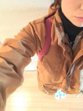 「アイテム（ミリタリージャケット、ブラウン系）」を使った、TAKAKO UKITAさん（レディース・161cm）の冬コーディネート