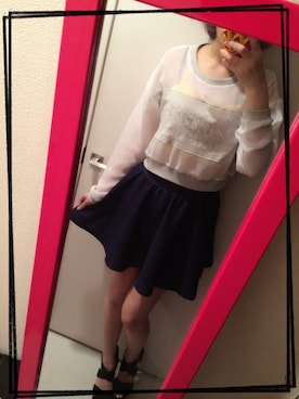 「アイテム（その他アンダーウェア/インナー、イエロー系）」を使った、まみさん（レディース・162cm）の春コーディネート