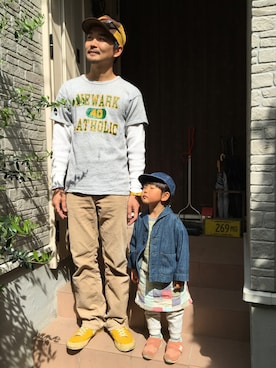 「Lee（リー）のアイテム（Tシャツ/カットソー）」を使った、まっつんさん（メンズ・178cm）の春コーディネート