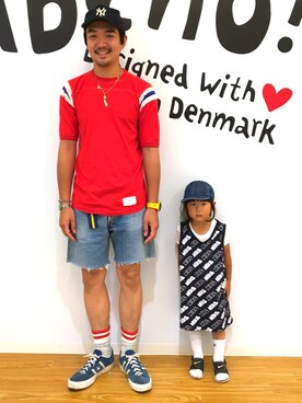 「娘コーデ」｜まっつんさん（メンズ・178cm・30代）の夏コーディネート