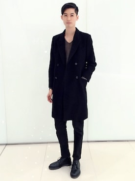 「A.P.C.（アーペーセー）のアイテム（ブーツ）」を使った、Ramon liさん（メンズ・178cm）の冬コーディネート