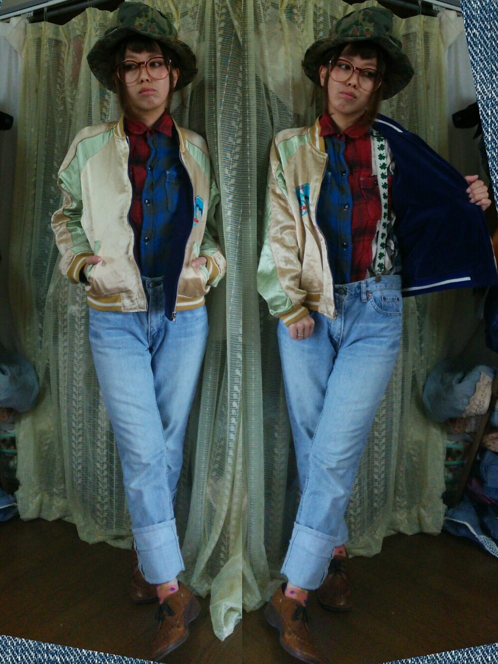 その他のパンツ、ブラウン系のシューズ、その他のジャケット/アウターを着用したレディースの秋コーディネートの1枚目の写真