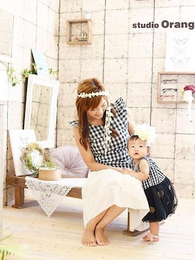 「MERCURYDUO（マーキュリーデュオ）のアイテム」を使った、ri-channさん（キッズ・70cm）の秋コーディネート