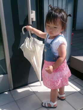 「Carter's（カーターズ）のアイテム（オールインワン・サロペット）」を使った、ri-channさん（キッズ・80cm）の夏コーディネート