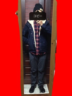 「SHIPS JET BLUE（シップスジェットブルー）のアイテム（モッズコート）」を使った、るるるさん（メンズ・163cm）の冬コーディネート