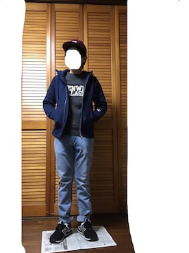 「SHIPS（シップス）のアイテム（スウェット）」を使った、るるるさん（メンズ・163cm）の春コーディネート