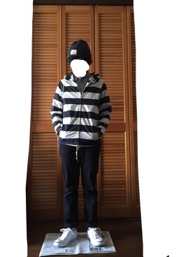「ジャックパーセル」｜「アイテム（マウンテンパーカー）」を使った、るるるさん（メンズ・163cm）の春コーディネート