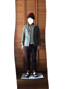 「ボーダーソックス」｜「アイテム（ブルゾン）」を使った、るるるさん（メンズ・163cm）の春コーディネート