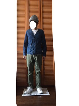 「パイル」｜「アイテム（デニムジャケット）」を使った、るるるさん（メンズ・163cm）の春コーディネート