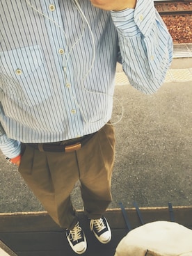 「CONVERSE（コンバース）のCONVERSE コンバース ジャック パーセル / JACK PURCEL（スニーカー）」を使った、マッシュマンさん（メンズ・163cm）の春コーディネート