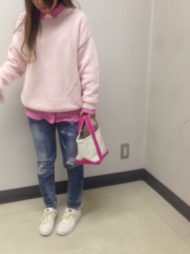 「ユニクロニット」｜asaさん（レディース・153cm）の春コーディネート