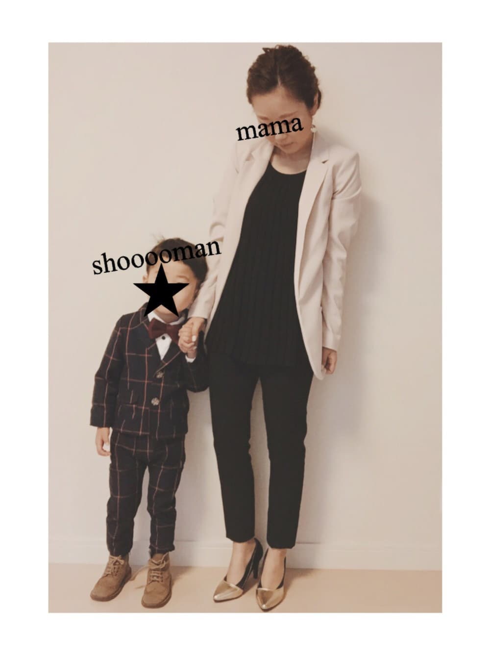 「入園式、ママコーデ、kids、キッズコーデ、プチプラ」｜「AcanBのアイテム（その他シューズ、ベージュ系）」を使った、shooomanさん（キッズ・100cm）の春コーディネートの1枚目の写真