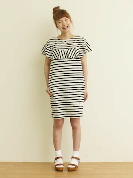 「サンダルに靴下」｜Dot&Stripes CHILDWOMANさん（レディース・158cm）の春コーディネート