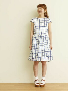 「サンダルに靴下」｜Dot&Stripes CHILDWOMANさん（レディース・158cm）の春コーディネート
