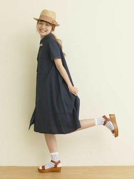 「サンダルに靴下」｜Dot&Stripes CHILDWOMANさん（レディース・158cm）の春コーディネート