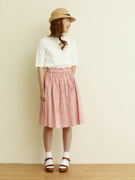 「サンダルに靴下」｜Dot&Stripes CHILDWOMANさん（レディース・158cm）の春コーディネート