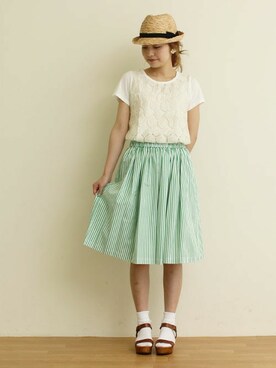 「サンダルに靴下」｜Dot&Stripes CHILDWOMANさん（レディース・158cm）の春コーディネート