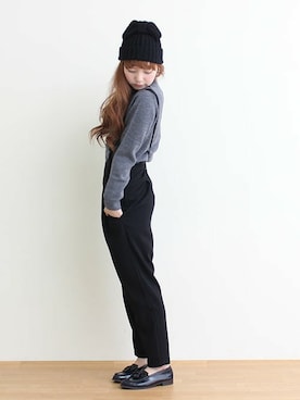 「アイテム（サロペット/オーバーオール）」を使った、Dot&Stripes CHILDWOMANさん（レディース・158cm）の冬コーディネート