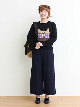 「アイテム（その他シューズ、ブルー系）」を使った、Dot&Stripes CHILDWOMANさん（レディース・158cm）の秋コーディネート