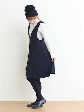 「アイテム（その他シューズ、ブルー系）」を使った、Dot&Stripes CHILDWOMANさん（レディース・158cm）の秋コーディネート