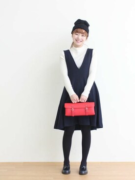 「アイテム（その他シューズ、ブルー系）」を使った、Dot&Stripes CHILDWOMANさん（レディース・158cm）の秋コーディネート