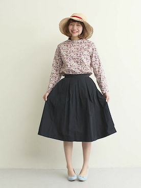 「アイテム（パンプス、ブルー系）」を使った、Dot&Stripes CHILDWOMANさん（レディース・158cm）の春コーディネート