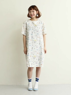「アイテム（パンプス、ブルー系）」を使った、Dot&Stripes CHILDWOMANさん（レディース・158cm）の春コーディネート