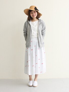 「パイル」｜「アイテム（シャツワンピース）」を使った、Dot&Stripes CHILDWOMANさん（レディース・158cm）の春コーディネート