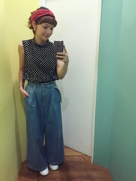 「アイテム（ヘアバンド）」を使った、Dot&Stripes CHILDWOMANさん（レディース・158cm）の夏コーディネート