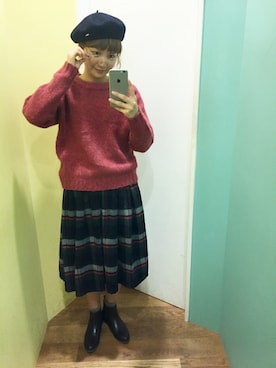 「めがね」｜「アイテム（帽子）」を使った、Dot&Stripes CHILDWOMANさん（レディース・158cm）の秋コーディネート
