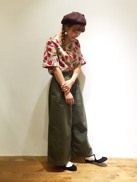 「アイテム（ハンチング/ベレー帽）」を使った、Dot&Stripes CHILDWOMANさん（レディース・158cm）の夏コーディネート