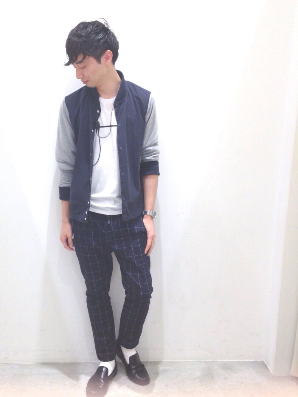 「KOE、岡山、2016SS、高松からきました、大阪人です、staff、coordinate」｜「koeのスタジャン（スタジャン、ブルー系）」を使った、伽織さん（レディース・167cm）の冬コーディネートの1枚目の写真