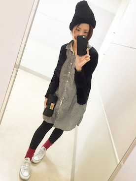 「Marc by Marc Jacobs（マークバイマークジェイコブス）のアイテム（財布/小物）」を使った、きゃなおさん（レディース・154cm）の冬コーディネート