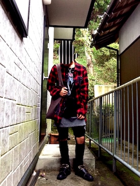 「DRKSHDW by RICK OWENS（ダークシャドウ バイ リックオウエンス）のアイテム（トートバッグ）」を使った、こーきさん（メンズ・172cm）の秋コーディネート